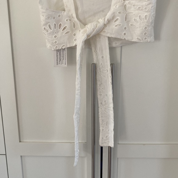 NWT H&M Back Tie Eyelet Cotton Halter Top Size 10 - Picture 4 of 7